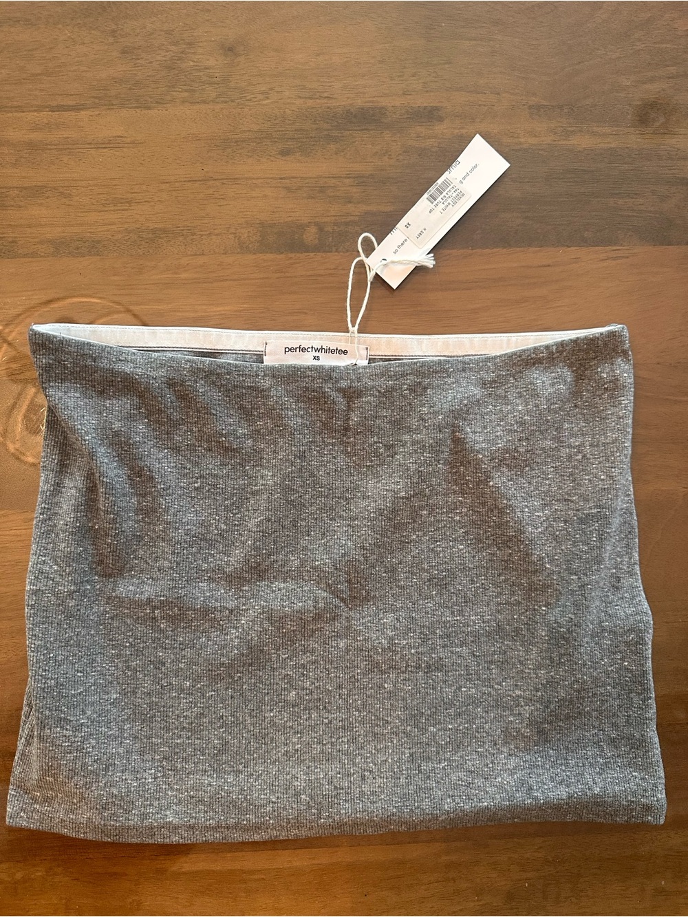 perfectwhitetee Heather Gray Talula Ribbed Tube Top XS